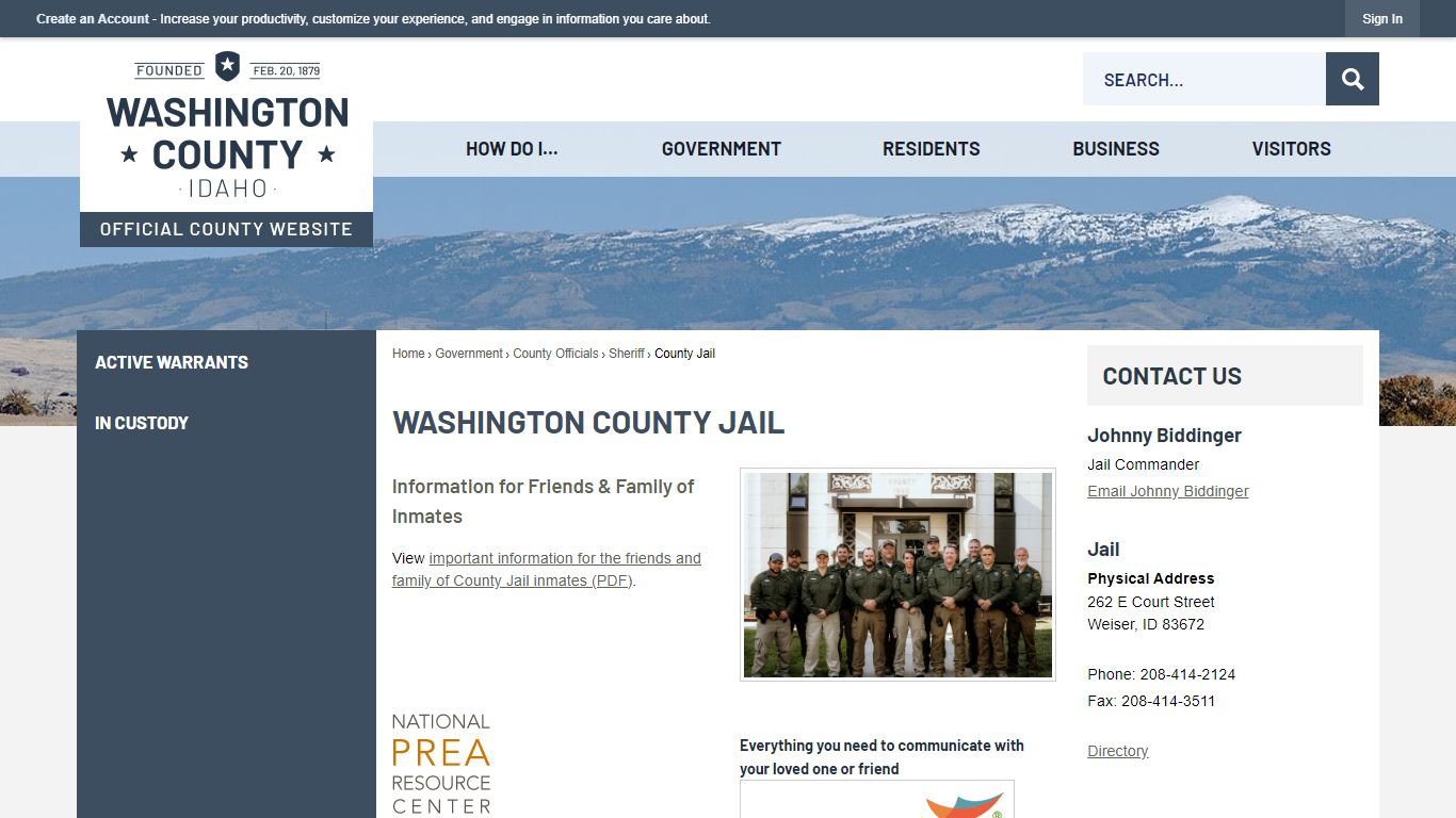 WASHINGTON County Jail | Washington County, ID